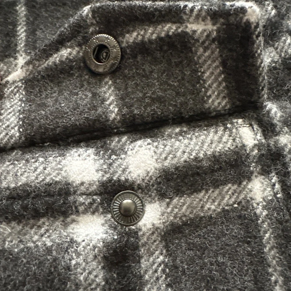 Adorable Black and White Plaid Shacket - Picture 7 of 9